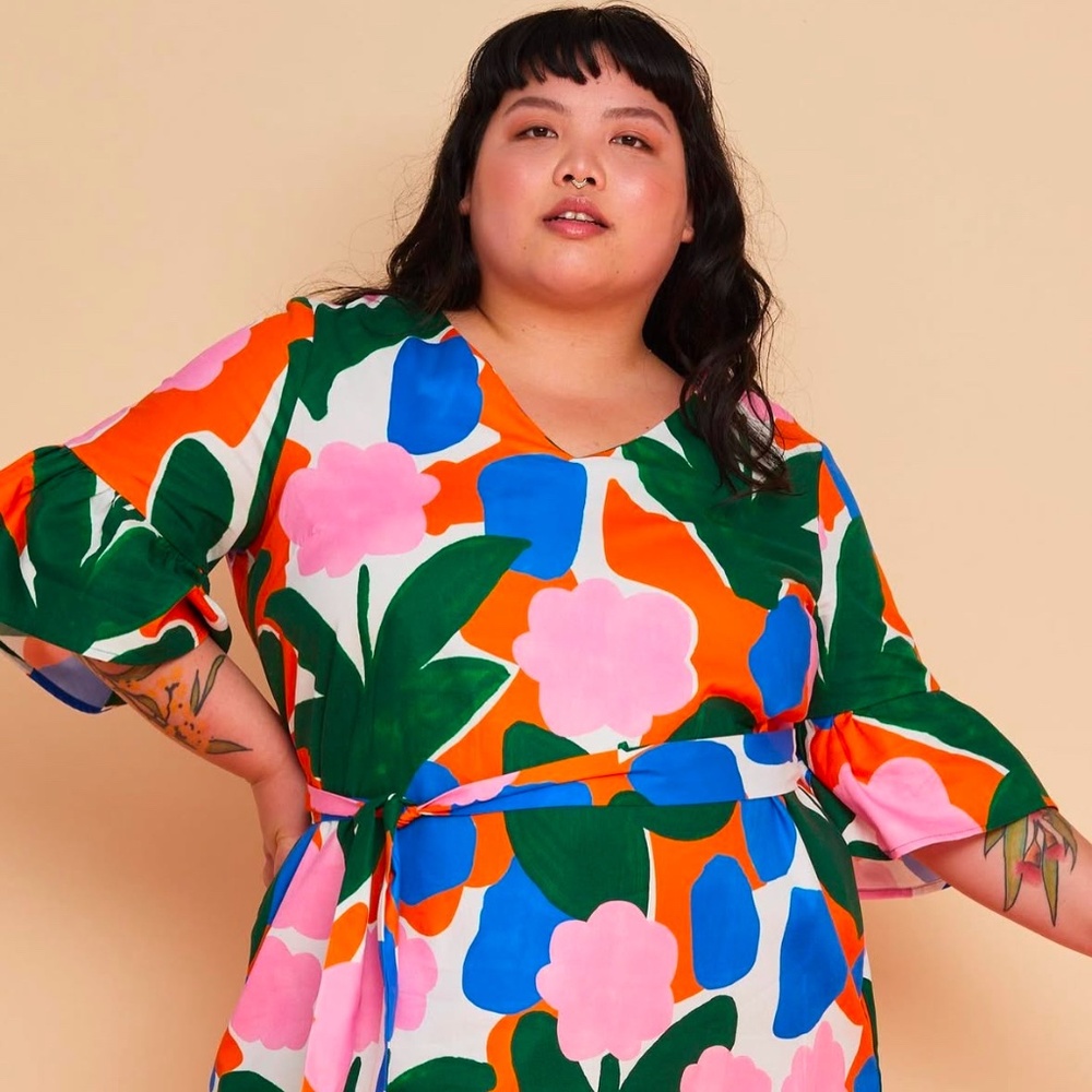 Variety Hour Floral Block Cocktail Dress